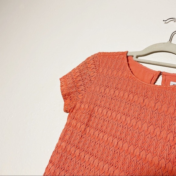 Abercrombie & Fitch Lace Crochet Mini Dress in Coral - Size Small - Picture 5 of 7